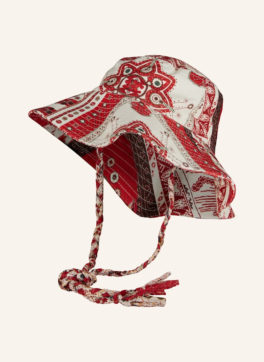 ISABEL MARANT Bucket-Hat DELYA: ROT/ ECRU/ HELLGRÜN
