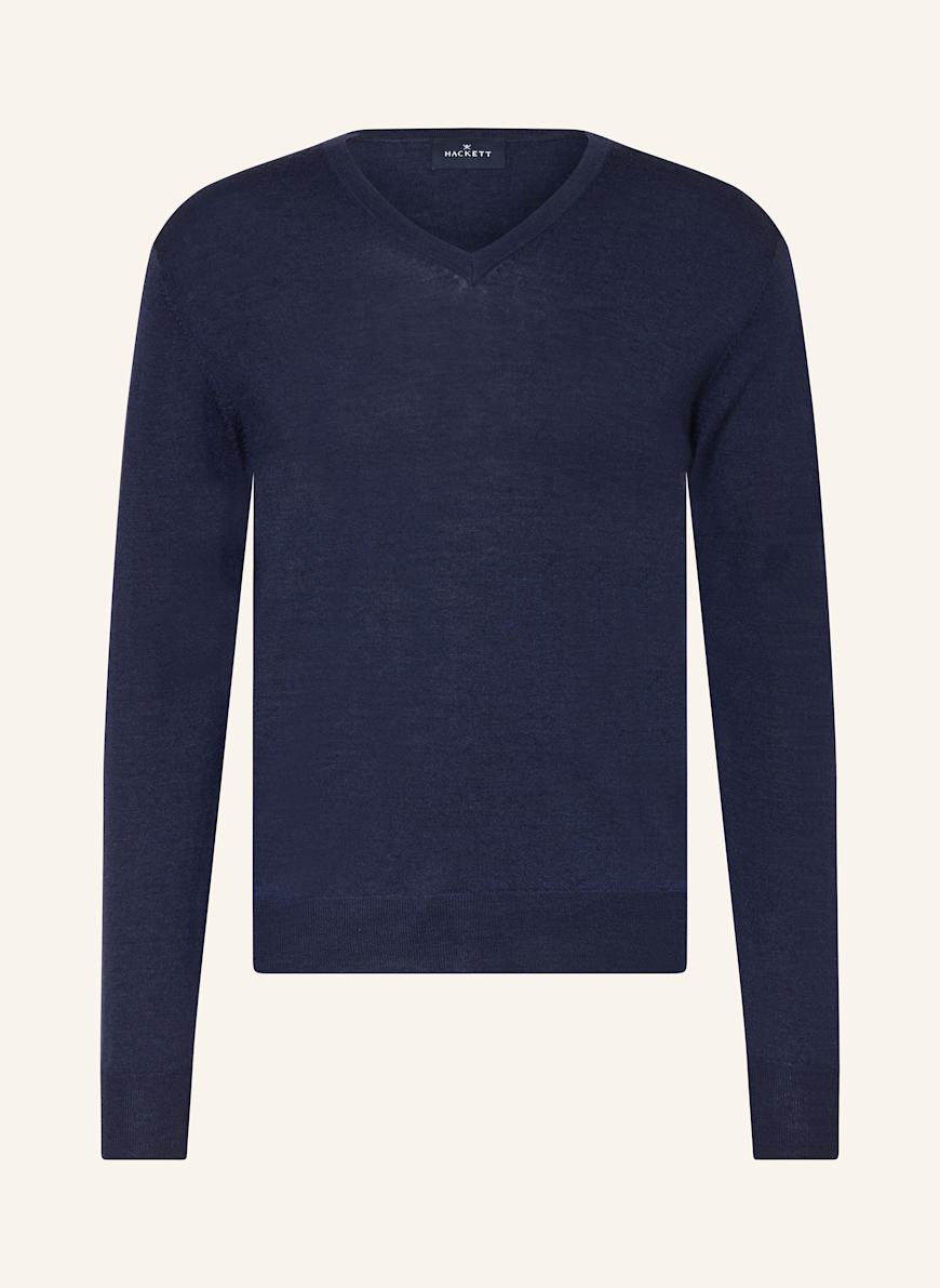 HACKETT LONDON Pullover mit Seide: DUNKELBLAU