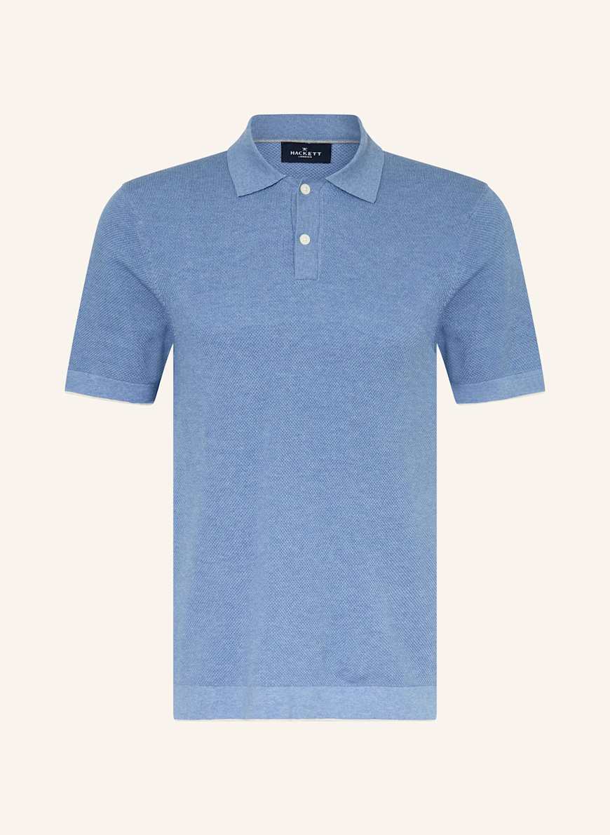 HACKETT LONDON Strick-Poloshirt: BLAU