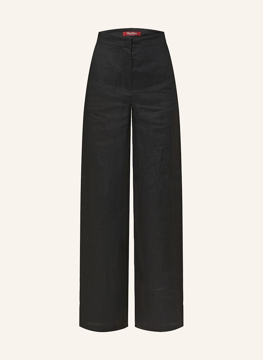 【送料&関税込】Garibo Wide Leg Pants Max Mara Studio Max Mara STUDIO Linen trousers GARIBO in black