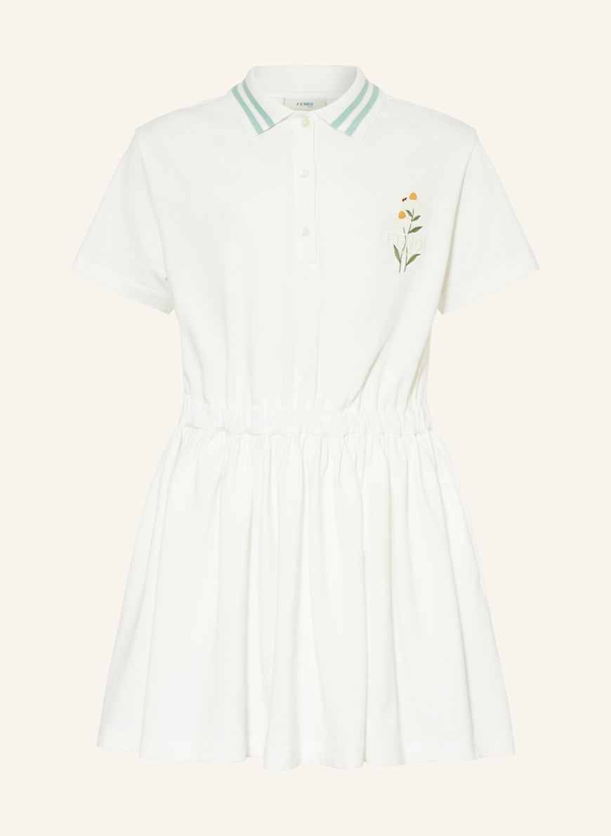 FENDI Piqué-Kleid: WEISS