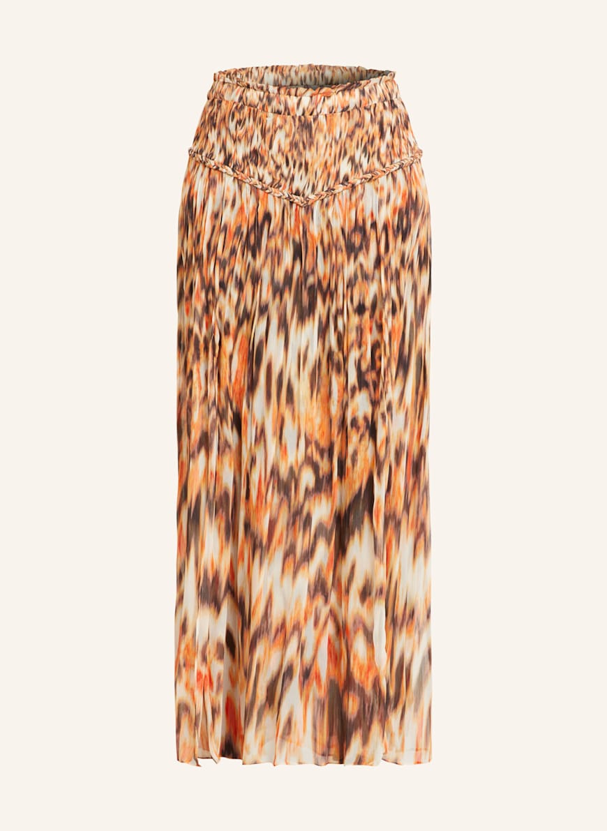 ISABEL MARANT Seidenrock ROLANDE: ORANGE/ SCHWARZ/ ECRU
