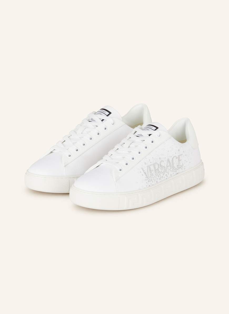 VERSACE Sneaker GRECA mit Schmucksteinen: WEISS