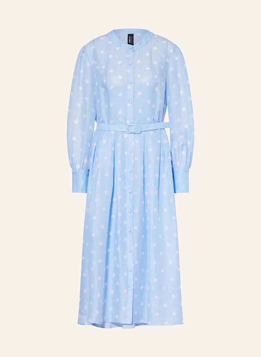MARC CAIN Dress with linen and silk in 326 brilliant blue MARC CAIN Dress with linen and silk in 326 brilliant blue