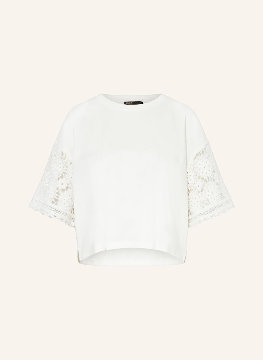 maje T-Shirt mit Spitze: WEISS