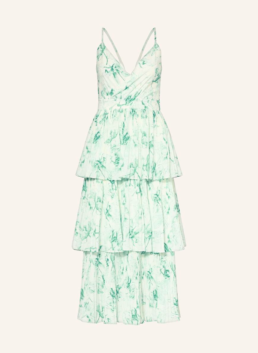maje Kleid mit Volants: WEISS/ GRÜN