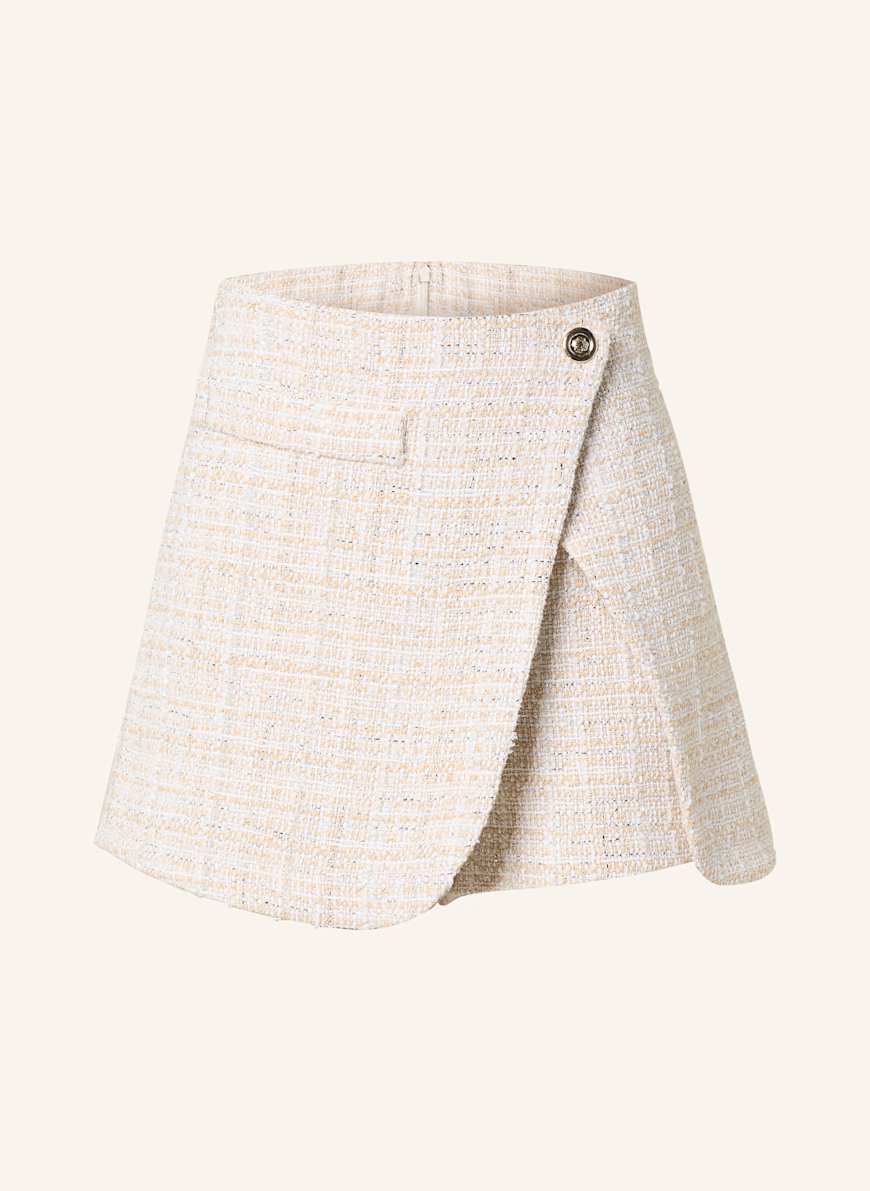 maje Tweed-Skort mit Glitzergarn: BEIGE/ CREME/ SILBER