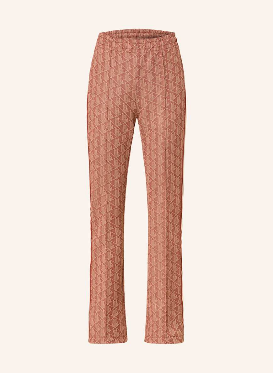 LACOSTE Hose mit Galonstreifen: DUNKELORANGE/ ECRU/ HELLROSA