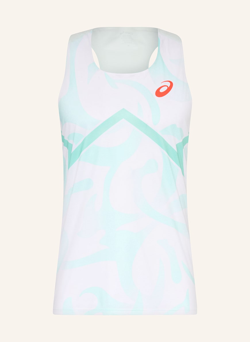 アシックスLIGHT KNIT SINGLET新品Mサイズ ASICS Running top LIGHT KNIT SINGLET in white/ mint