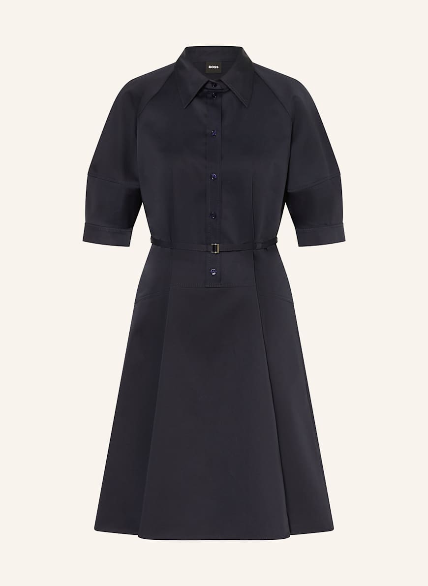 BOSS Hemdblusenkleid DELAURENA mit 3/4-Arm: DUNKELBLAU