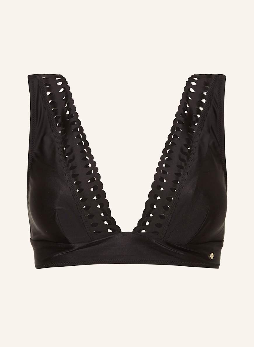 BOSS Bralette-Bikini-Top EYELET mit UV-Schutz 50+: SCHWARZ
