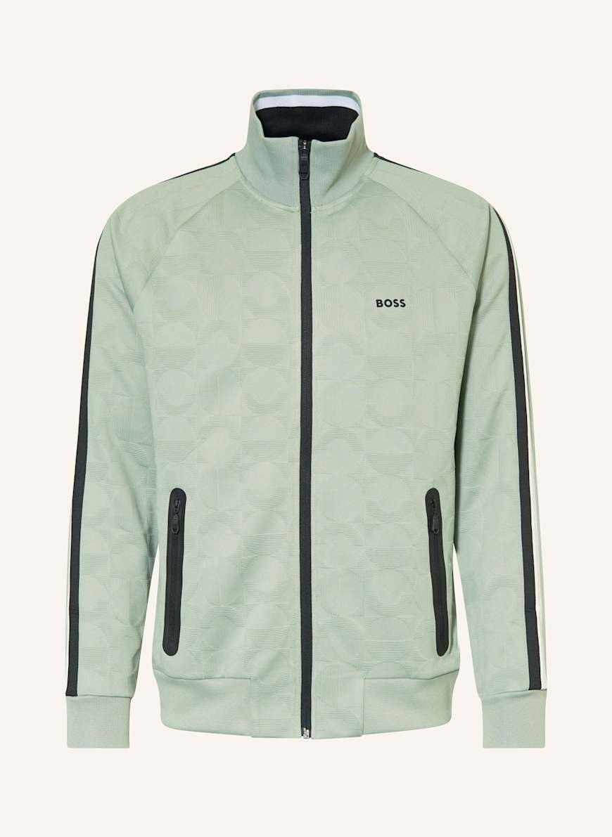 BOSS Sweatjacke SKARLEY mit Galonstreifen: HELLGRÜN