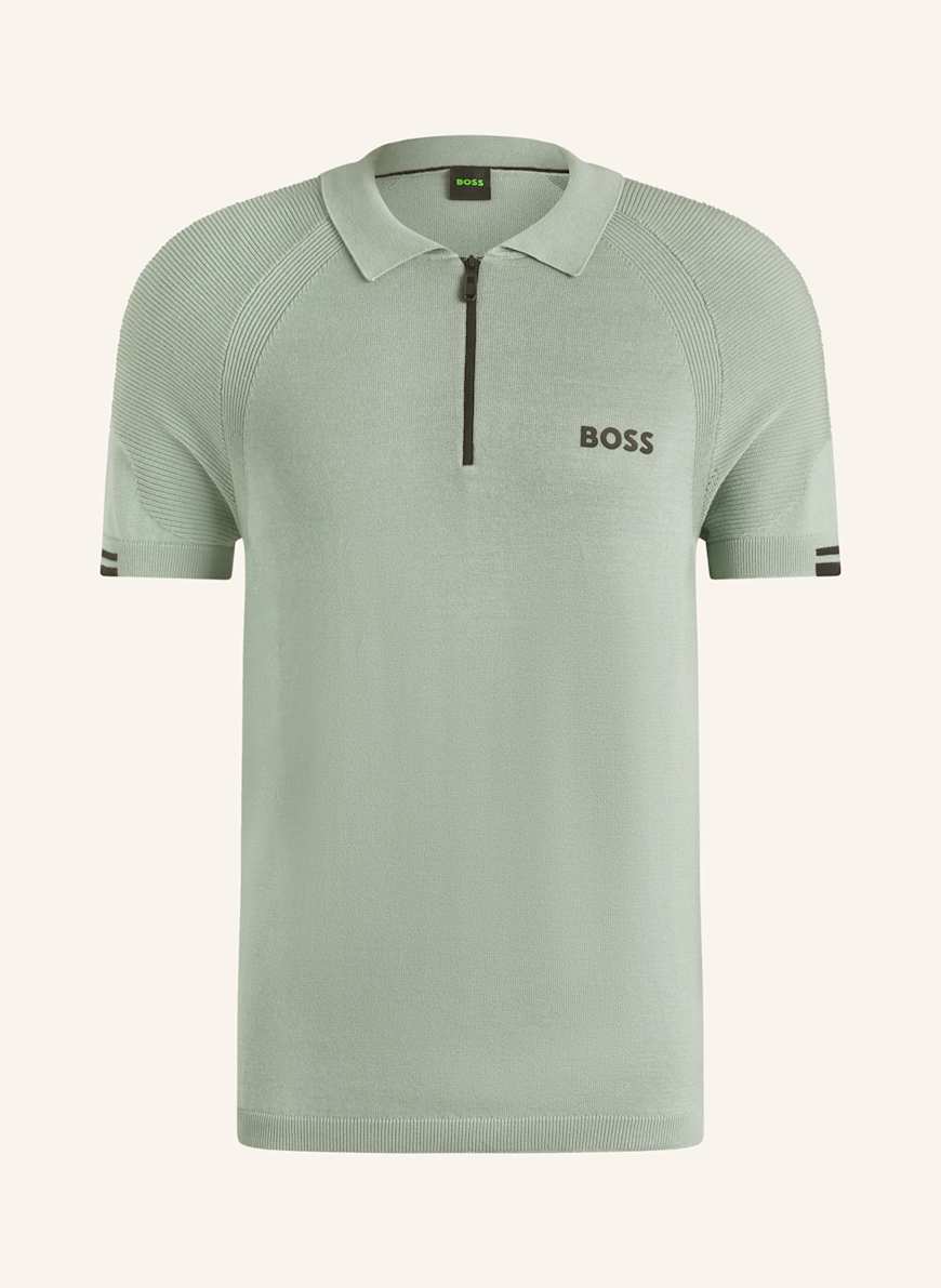 BOSS Strick-Poloshirt PERFORM-MAX: HELLGRÜN