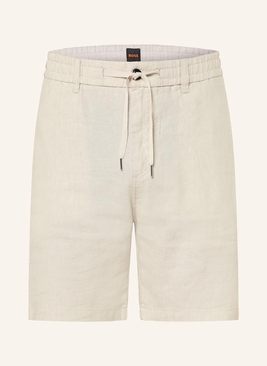 BOSS Chinoshorts Tapered Fit mit Leinen: BEIGE