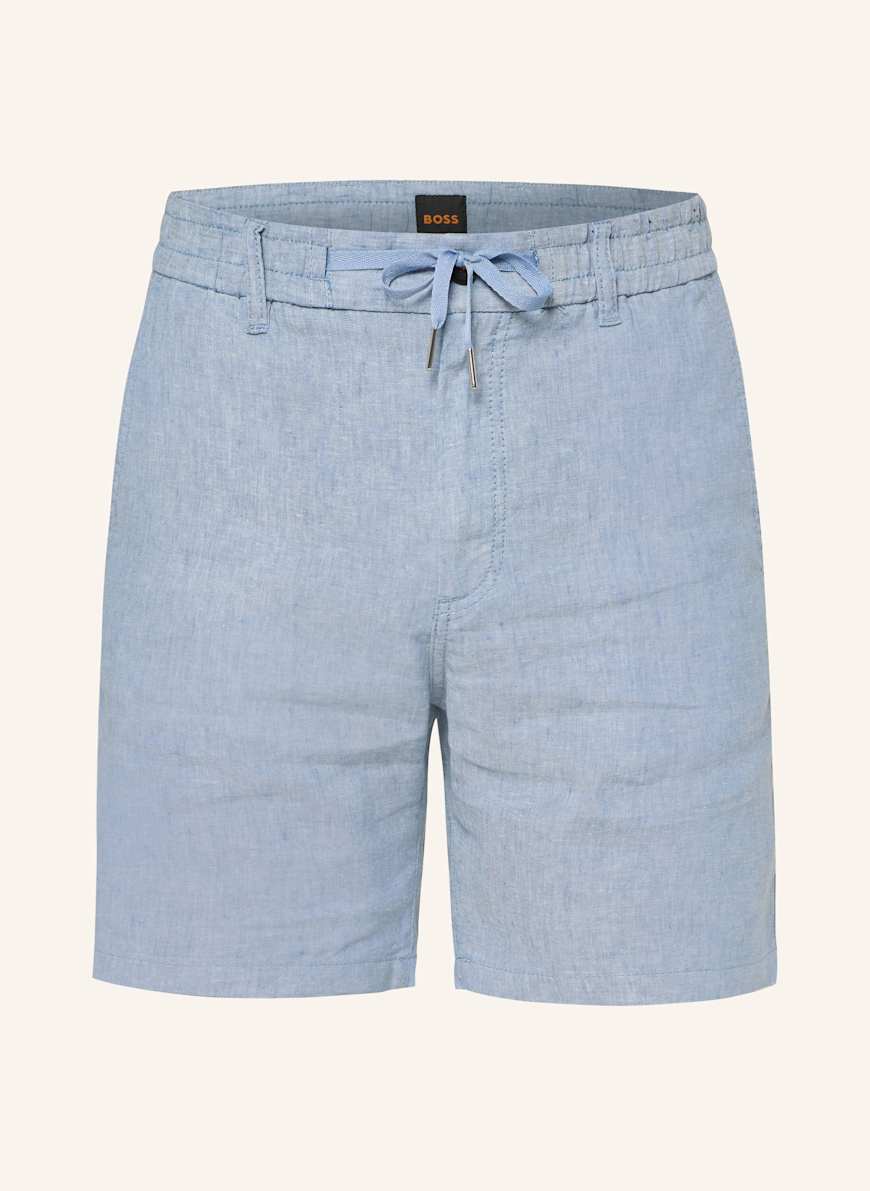 BOSS Chinoshorts Tapered Fit mit Leinen: BLAUGRAU