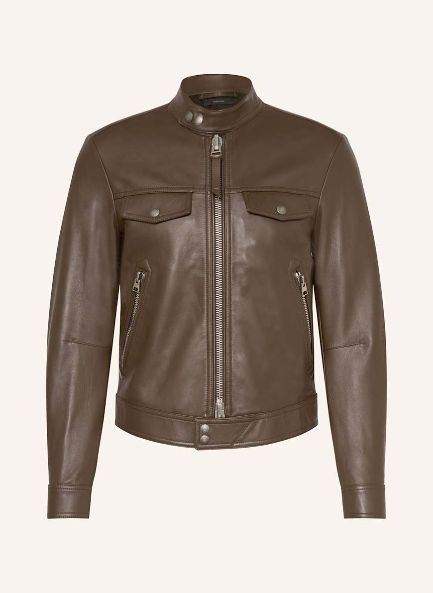 TOM FORD Lederjacke: KHAKI