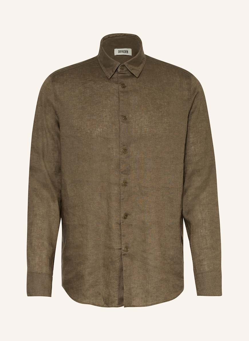 DRYKORN Hemd RAMIS Regular Fit aus Leinen: KHAKI