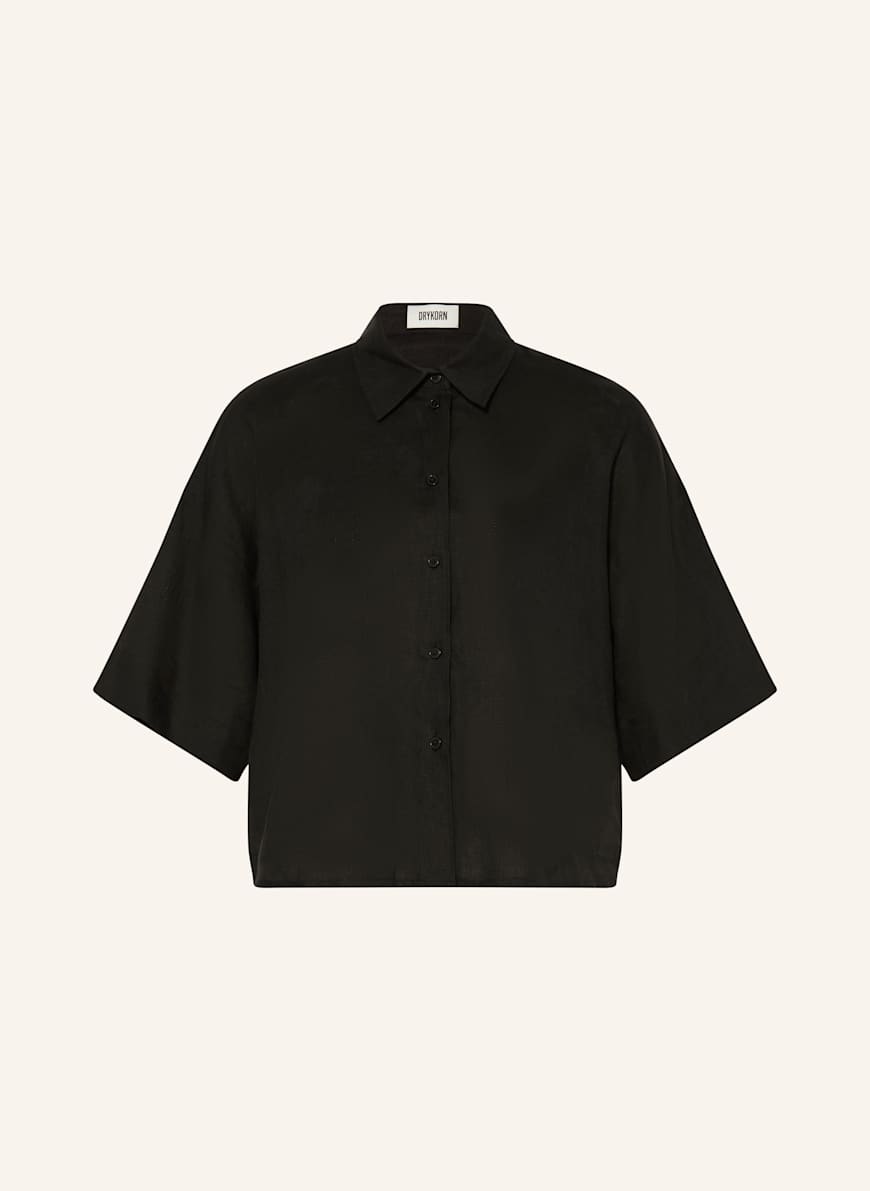 DRYKORN Hemdbluse YARIKA aus Leinen: SCHWARZ