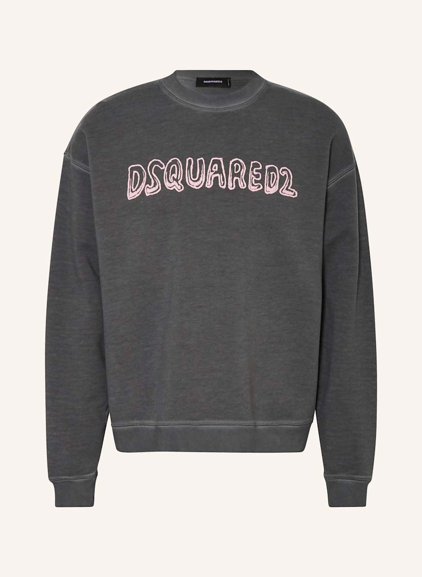 DSQUARED2 Sweatshirt RELAX FIT: DUNKELGRAU