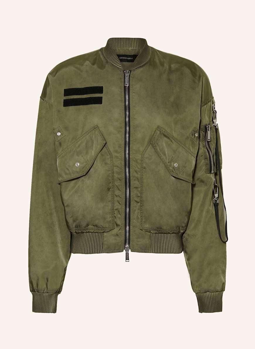 DSQUARED2 Blouson: GRÜN/ SCHWARZ
