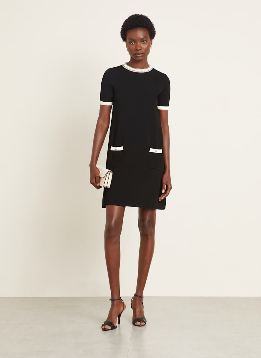 VALENTINO Knit dress in black/ cream VALENTINO Knit dress in black/ cream