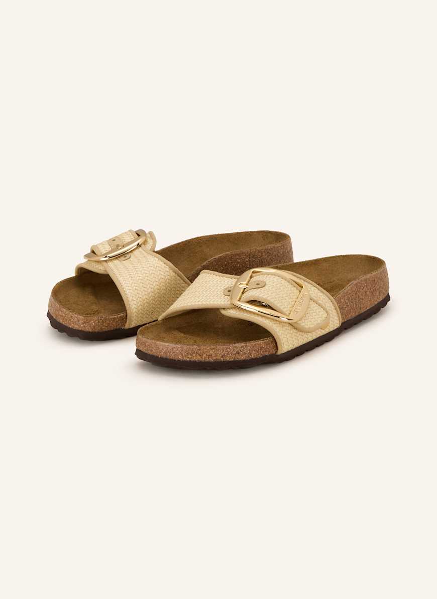 BIRKENSTOCK Pantoletten MADRID BIG BUCKLE RAFFIA: ECRU
