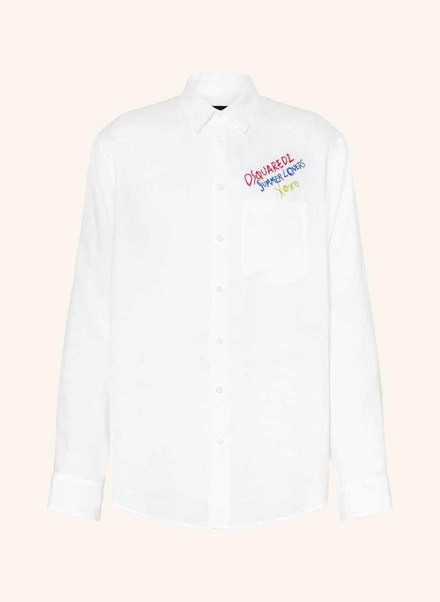 DSQUARED2 Leinenhemd Comfort Fit: WEISS