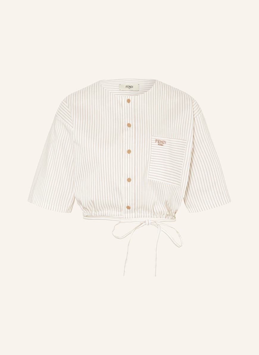FENDI Bluse: WEISS/ BRAUN/ HELLBRAUN