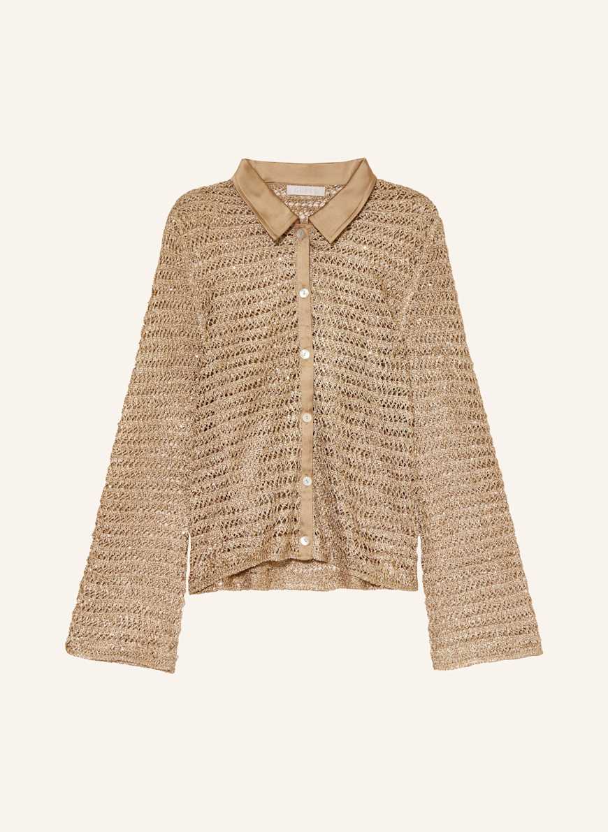 GUESS Strickbluse BELLA mit Pailletten: BEIGE