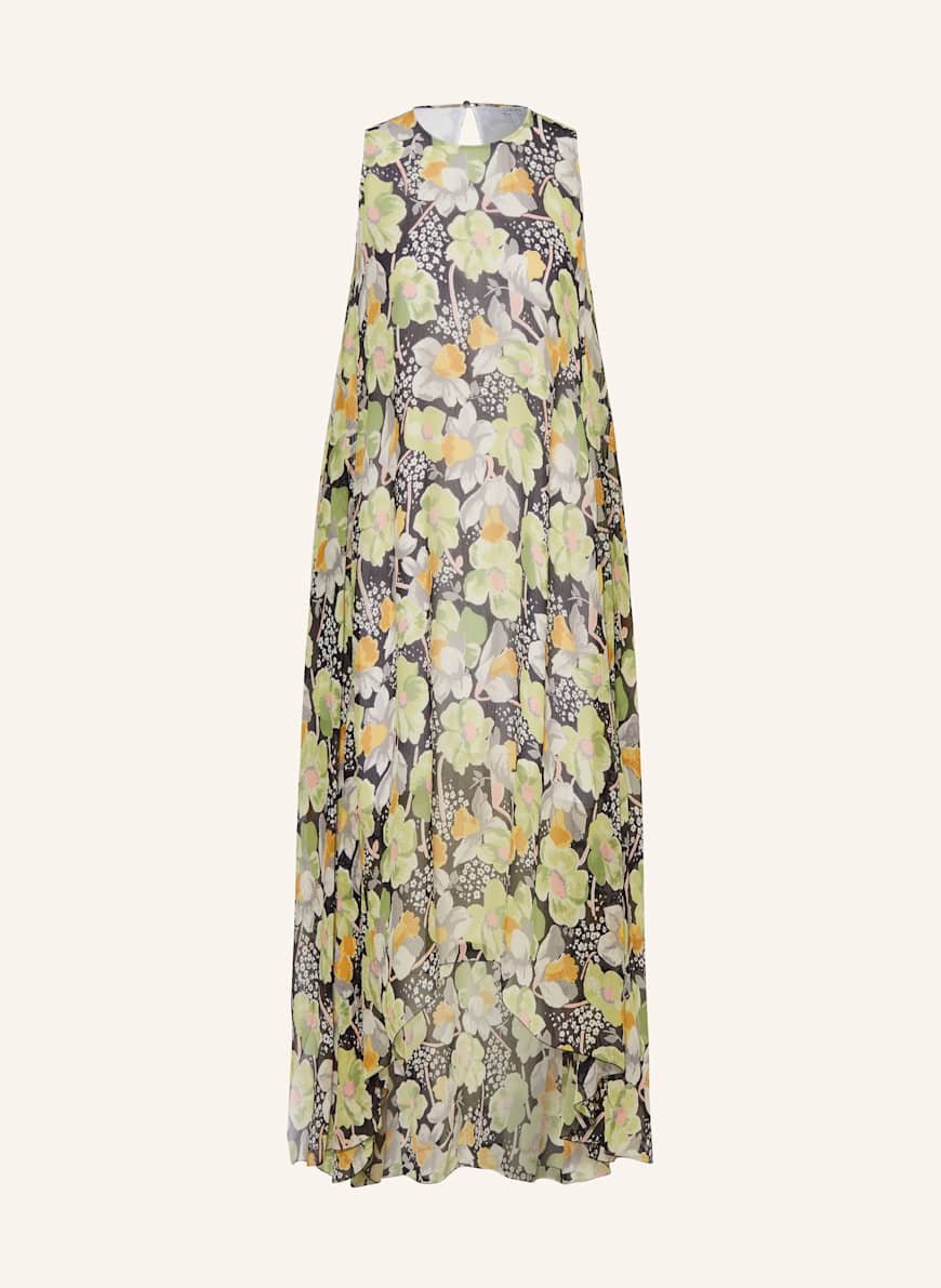 LOEWE Kleid aus Seide: SCHWARZ/ GRÜN/ GELB