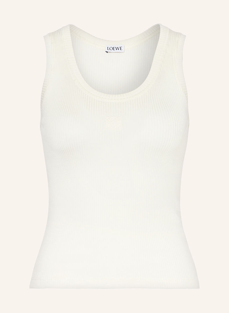 LOEWE Seiden-Tanktop ANAGRAM: ECRU
