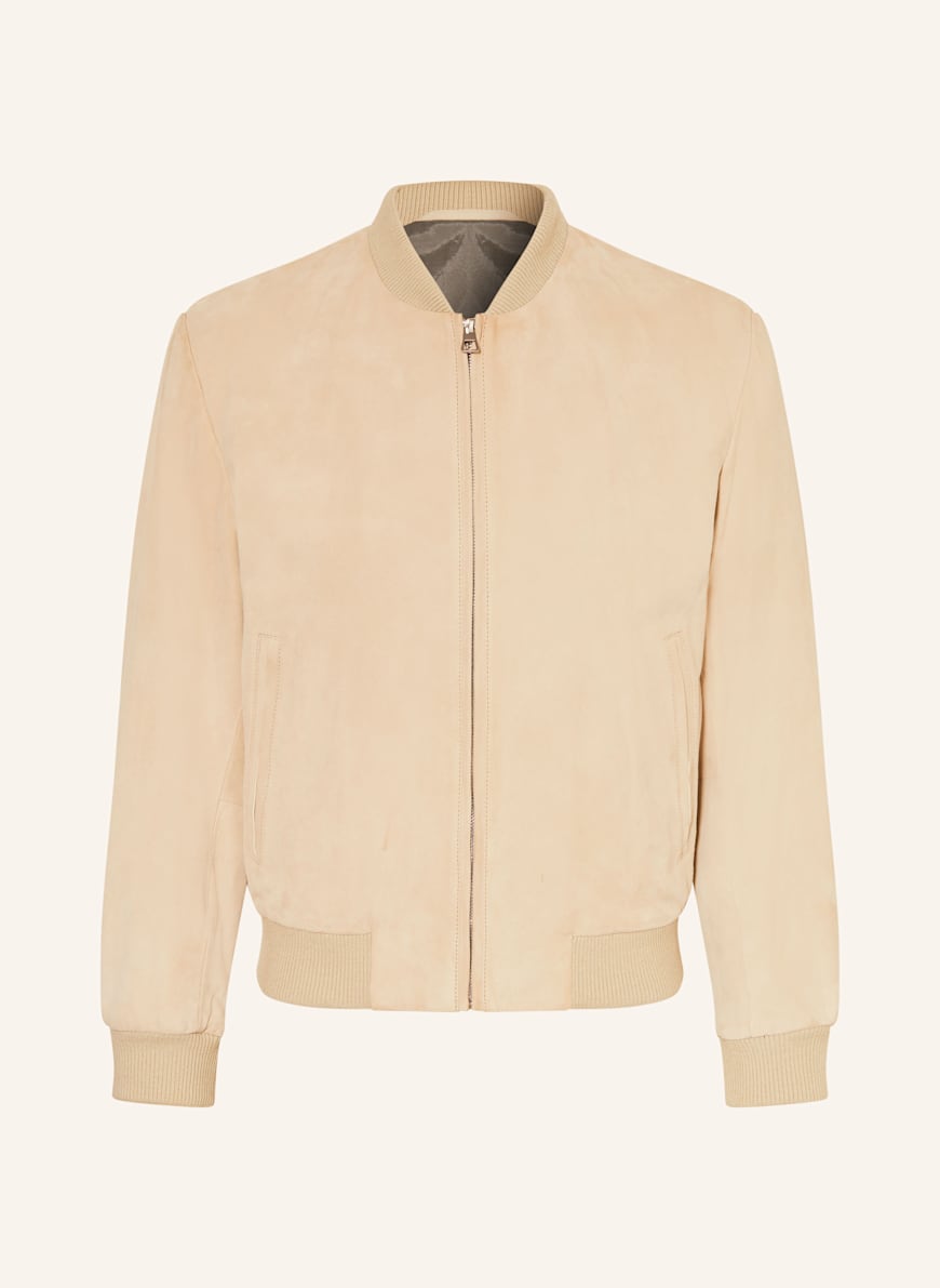 BOSS Lederblouson MILO: CREME