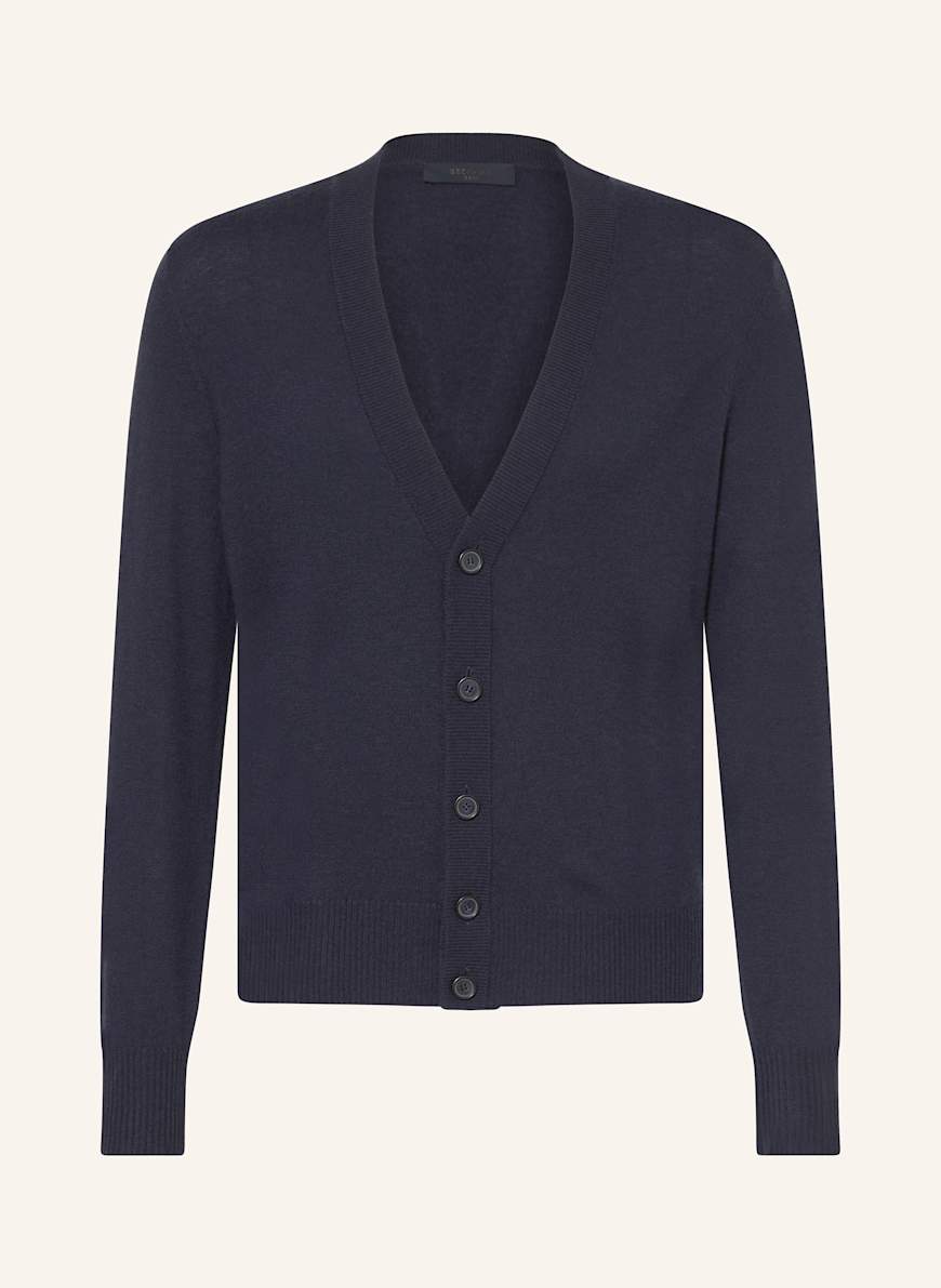 BOSS Strickjacke JELSO aus Cashmere: DUNKELBLAU