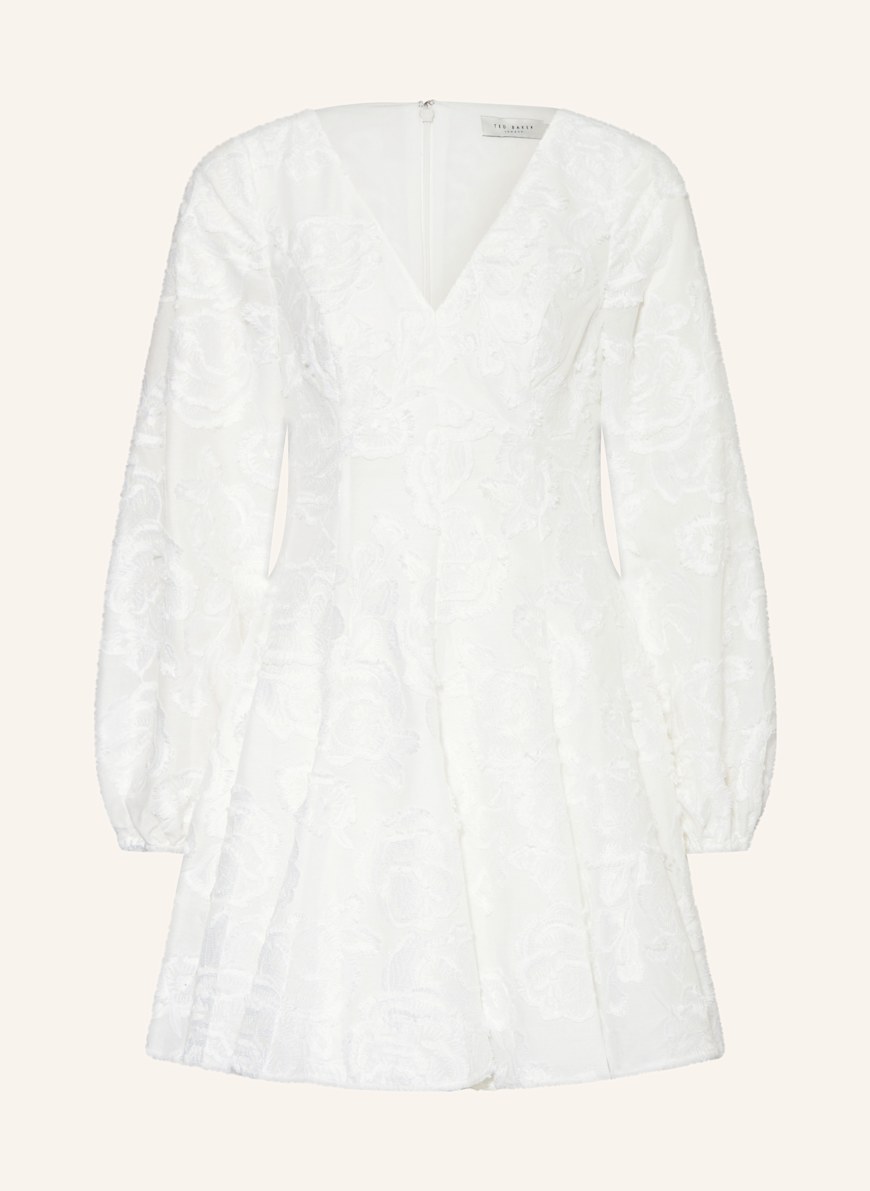 knee length dresses for ladies White | Long Sleeve Ruffle Shirt Dress main image 0