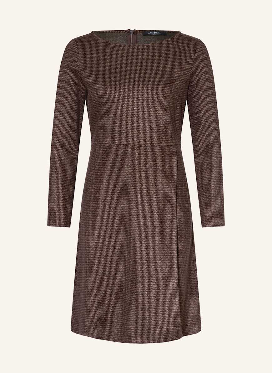 weekend max mara jersey dress BALOCCO in brown / dark brown high split hem