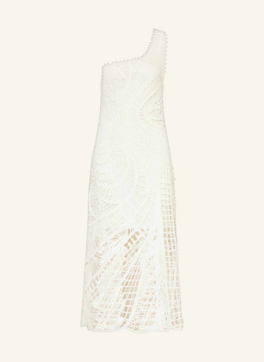 maje One-Shoulder-Kleid aus Spitze: ECRU