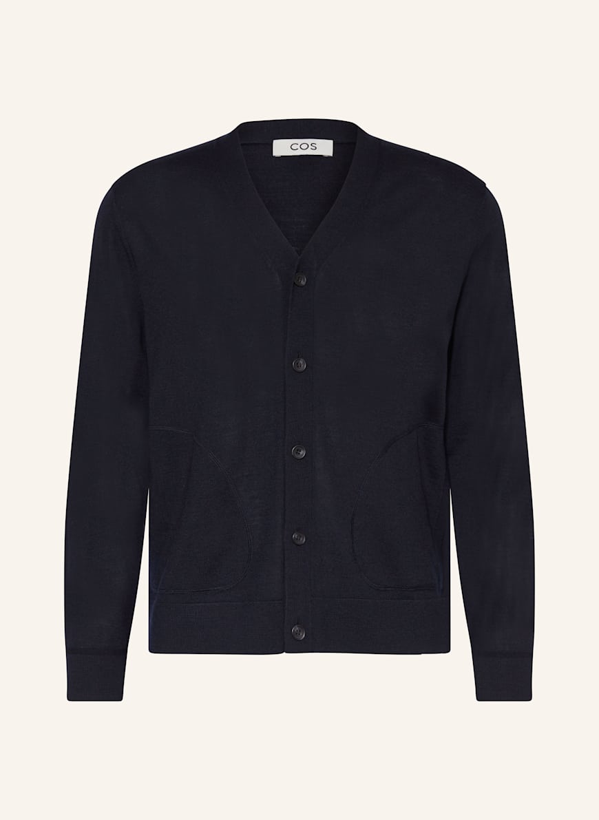 COS Strickjacke aus Merinowolle in dunkelblau