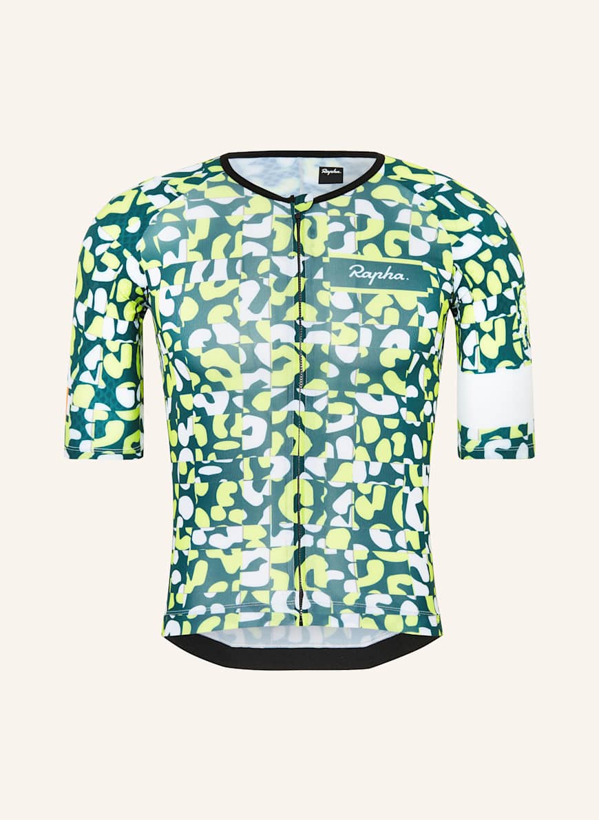 Rapha AMANI PRO TEAM AERO cycling jersey in neon green/ dark green