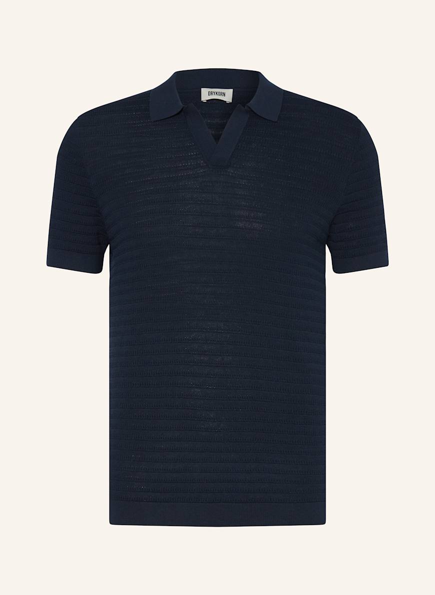 DRYKORN Strick-Poloshirt BRAIAN: DUNKELBLAU
