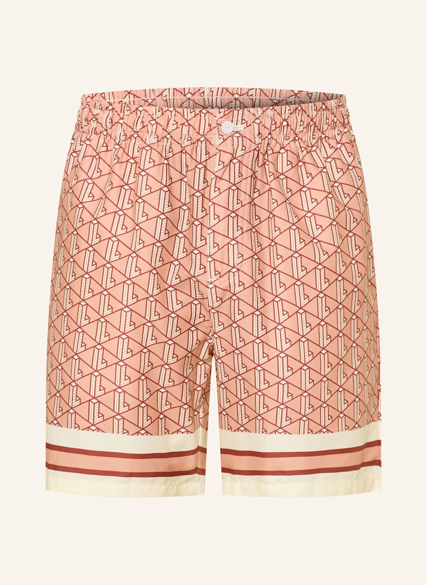 LACOSTE Shorts Relaxed Fit: HELLORANGE/ ECRU/ DUNKELROT