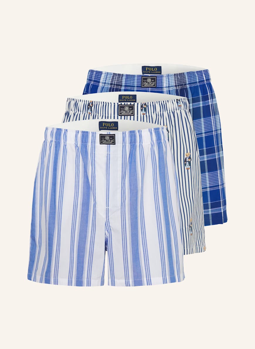 新品 POLO RALPH LAUREN THREE WOVEN BOXERS Classic Woven Cotton Boxer 3-Pack