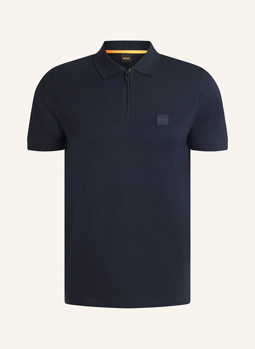 BOSS Piqué-Poloshirt PASSERZIP: DUNKELBLAU