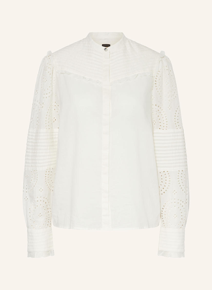 BOSS Bluse BEBRODY mit Lochspitze: WEISS