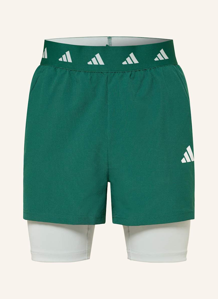 adidas 2-in1-Trainingsshorts GYM+: GRÜN/ HELLGRÜN