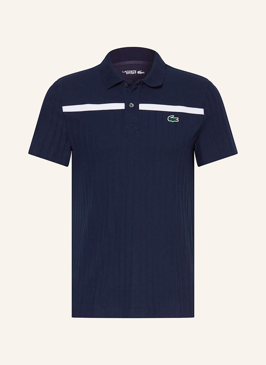 LACOSTE Funktions-Poloshirt HERITAGE: DUNKELBLAU/ WEISS