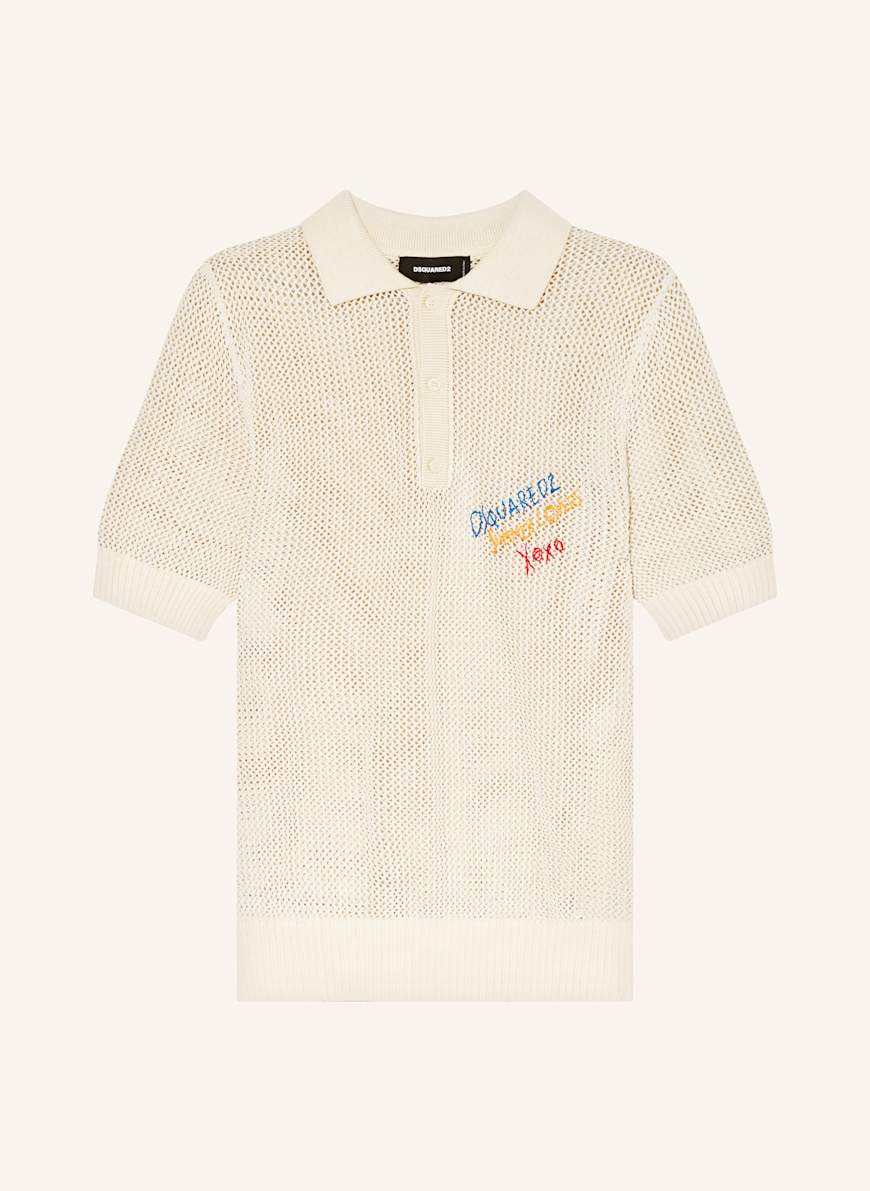 DSQUARED2 Strick-Poloshirt: CREME