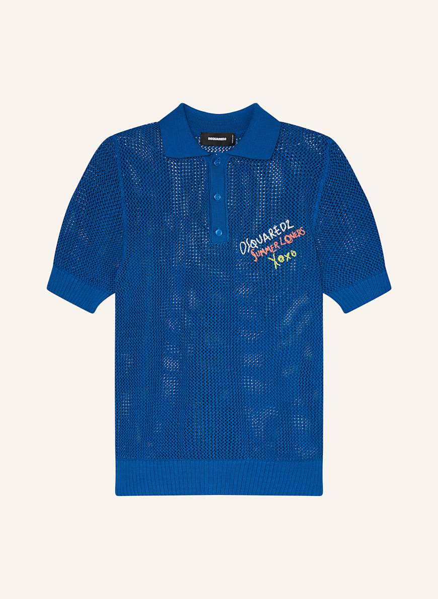 DSQUARED2 Strick-Poloshirt: BLAU