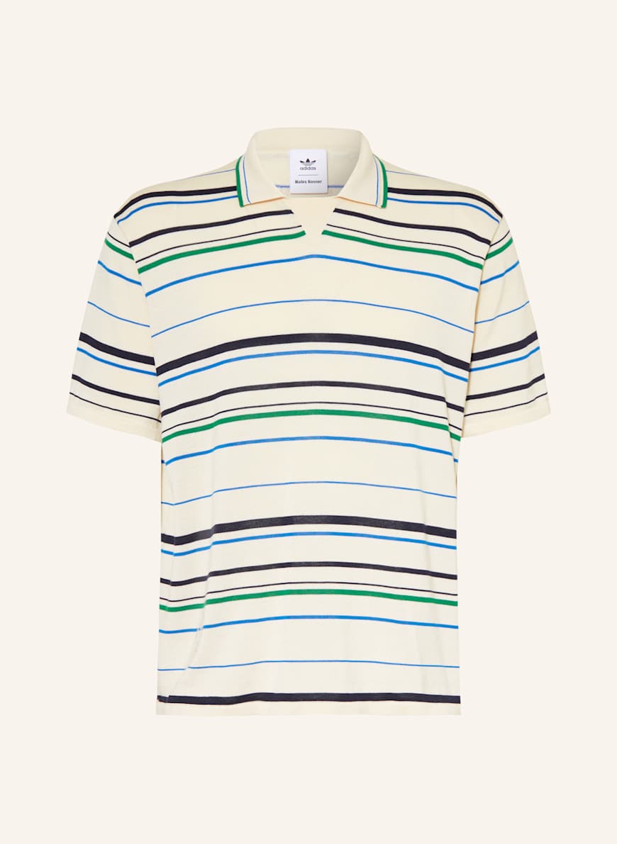 adidas Strick-Poloshirt WB KNIT: CREME/ BLAU/ GRÜN