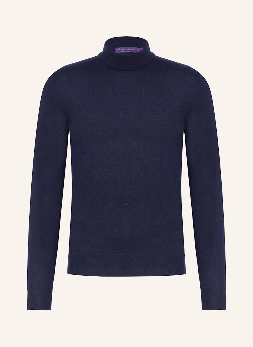 RALPH LAUREN PURPLE LABEL Turtleneck sweater in cashmere in dark blue
