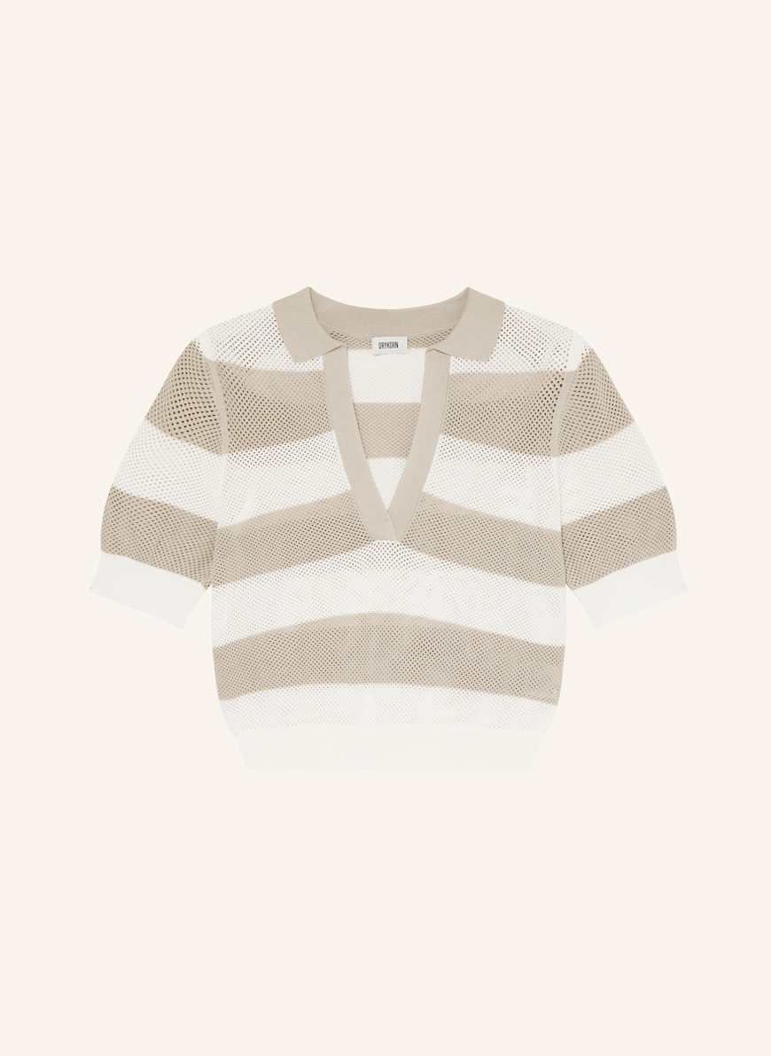 DRYKORN Strick-Poloshirt DYLAI: WEISS/ HELLBRAUN